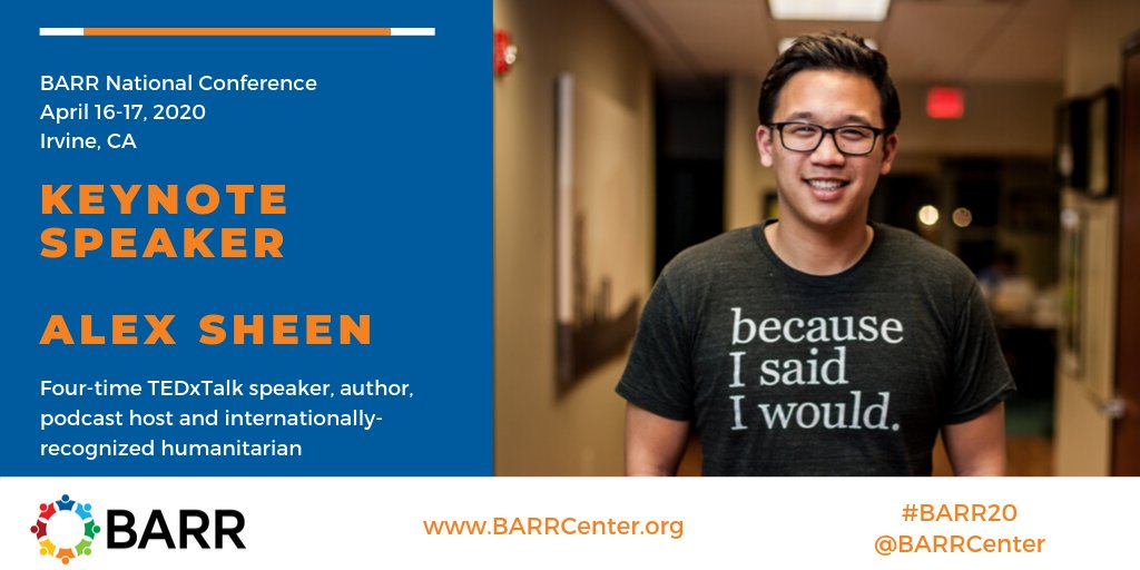 BarrCenter's tweet photo. Announcing Keynote Speaker #alexsheen from @bcisaidiwould #BARR20, Apr. 16-17, @HotelIrvine
https://barrcenter.or g/barr-conference https://t.co/o0jNDoX7dv