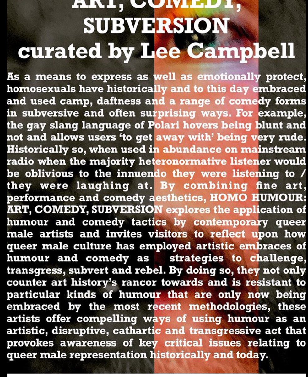 leejjcampbell's tweet photo. CALL FOR ARTISTS:HOMO HUMOUR: ART, COMEDY, SUBVERSION curated by Lee Campbell #queerart #queerartist #gayartistsofinstagram #gayart #gayartist #homoart #queercollage #queerphotography #callforartists #artistsubmissions #gayhumour #queerhumour #gaycomedy #queercomedy #lgbtq https://t.co/YrV2B0qXIb