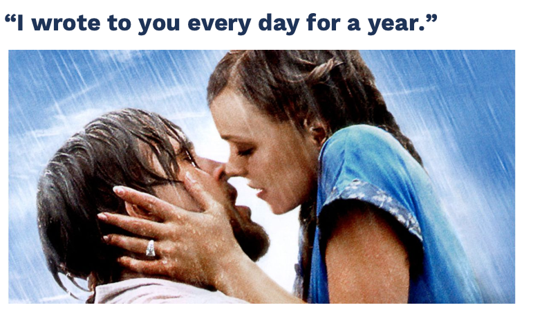 The Notebook told the first real story about why creating content consistently will get you the girl (or client) of your dreams! #365letters
#DSBOS #DigitalSummit