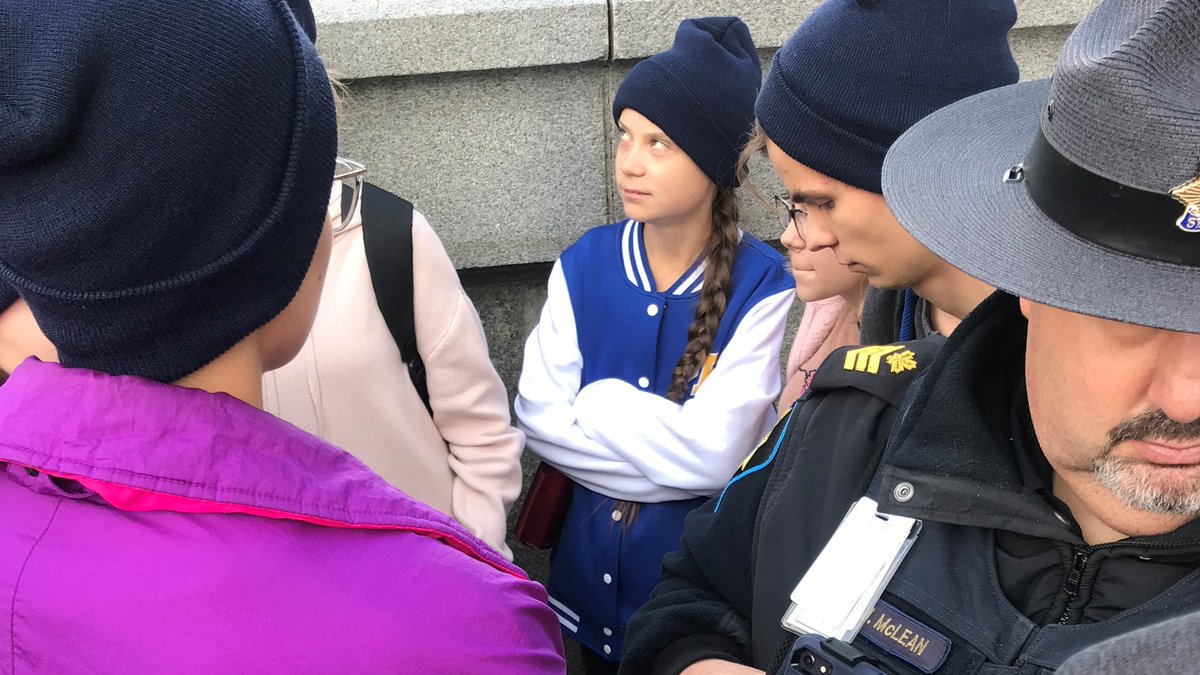 ctvedmonton's tweet photo. .@GretaThunberg spotted at #yeg climate change rally - https://t.co/gbXA6vxCHo https://t.co/aIBMnDFY9L