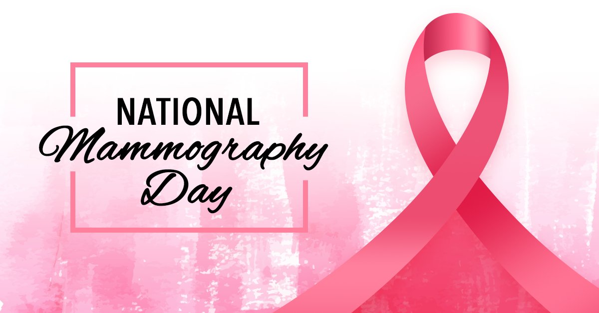 Today is National Mammography Day.

This day serves as a reminder to all women that the best defense is early detection. A mammogram can often detect a problem before there is any outward physical sign. 

Make sure you and your loved ones get your regular checkups.