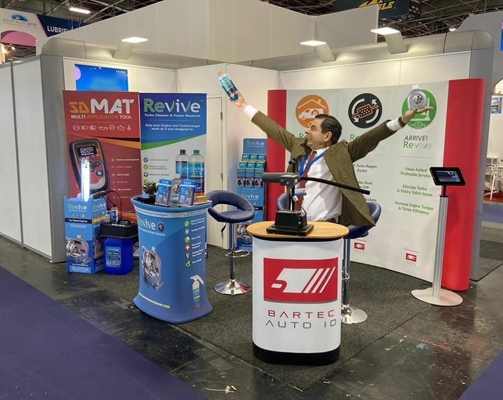 revivecleaner's tweet photo. Have you "Bean" to see our Revive stand yet? #equipauto2019 https://t.co/7jcrTvYxzZ