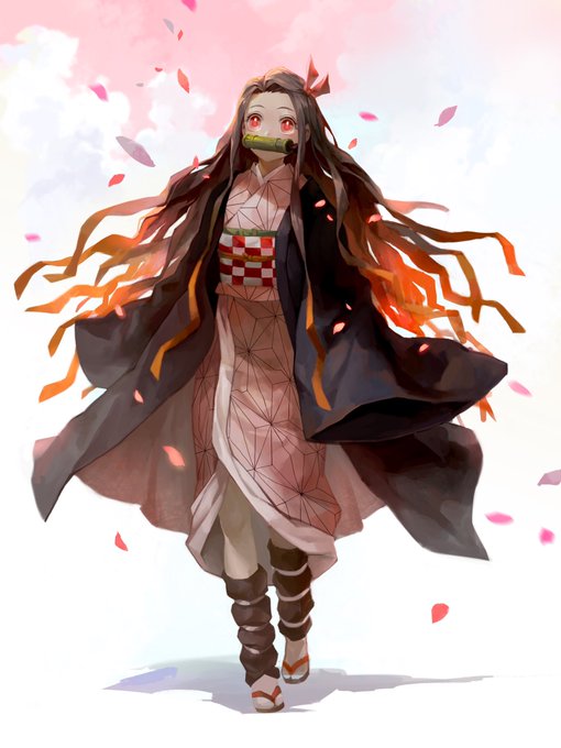 TAAK / 아트브루さんがTwitterに投稿した竈門禰豆子(鬼滅の刃)のイラスト。