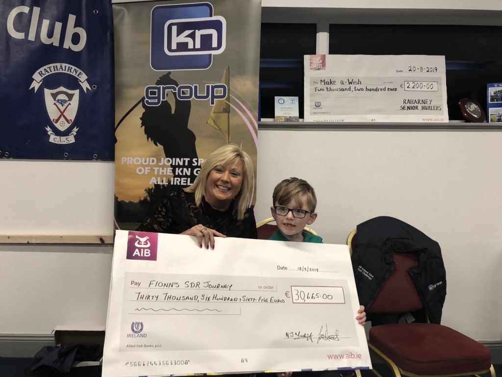 Delighted to make this presentation this evening to young Fionn McAnaney towards his rehab.