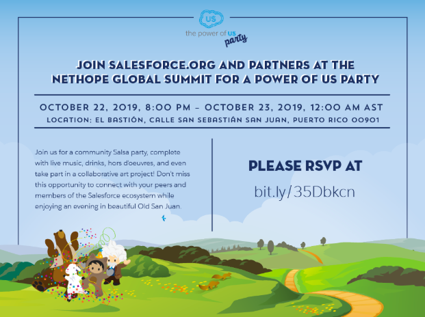 SFDOPartners's tweet photo. ๐ Salesforce Community in Puerto Rico! https://t.co/C1UYyPbVlu & #SFDOPartners will be hosting a community Salsa party with live music, drinks & food TOMORROW! ##NHSummit19
Don't forget to RSVP: https://t.co/KQ3KjSIIu3
@NetHope_org #VisionActionHope #collectiveimpact https://t.co/cT6NFRm3Wa