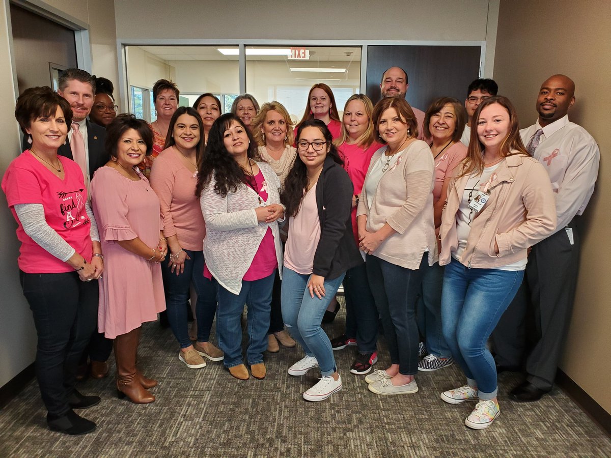 In this office, no one fights alone! #breastcancerawareness #earlydetectioniskey #pinkout #HumbleISDFamily