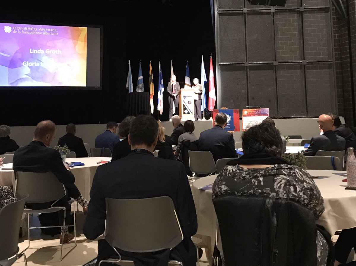 ealary47's tweet photo. Début du Congrès annuel de la francophonie albertaines. Les animatrices sont Gloria Livingston de Brooks et étudiante au @ualberta_csj et Linda Groth d’Edmonton et présidente sortante de la FAFA. #frab #ACFA2019 BON CONGRÈS À TOUS! https://t.co/2H3RqJesdw