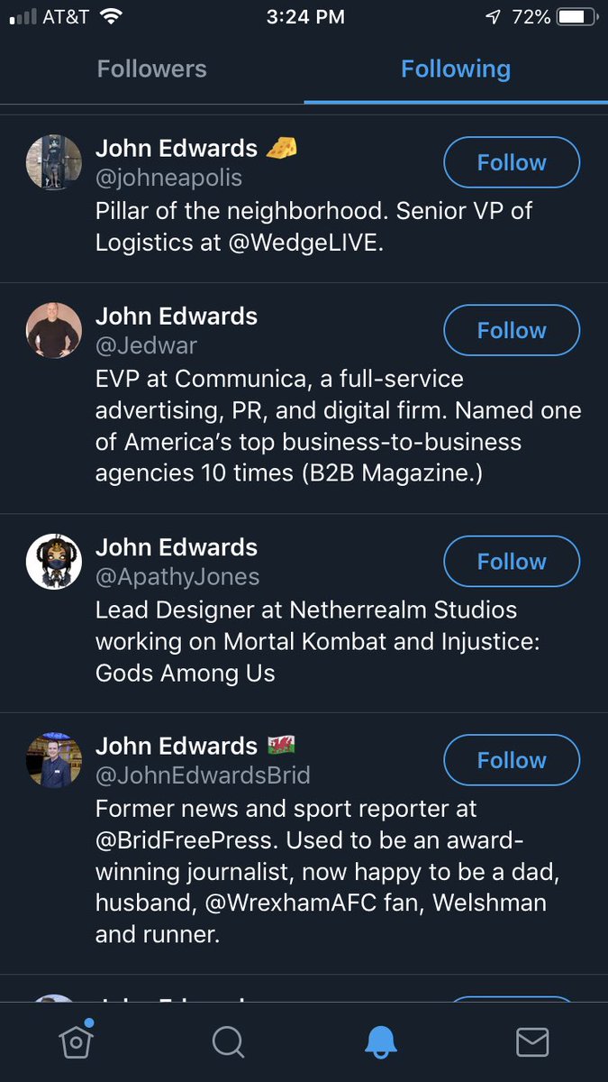 GoodRevSlick's tweet image. Is this coincidence or is this what a bot’s Following list looks like?