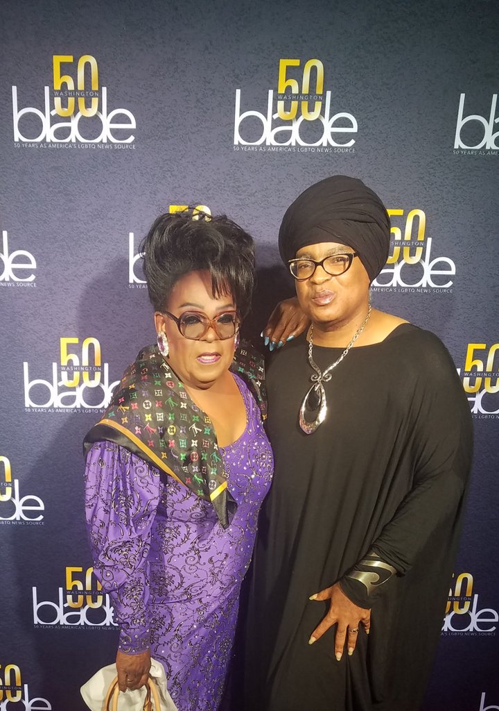 RayceenHRH's tweet photo. Posing with my sister The First Lady of Drag in DC #Ellafitzgerald,💖💖💖 @WashBlade #blade50 https://t.co/wxAGkR7Vt2