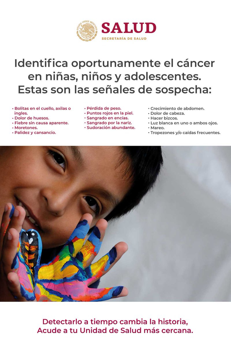 ssaludsonora's tweet photo. Identifica oportunamente el #CáncerInfantil. Estas son las señales de sospecha. #OncoTips Salud de la Infancia y la Adolescencia (CeNSIA) https://t.co/bW0nnD6WwJ
