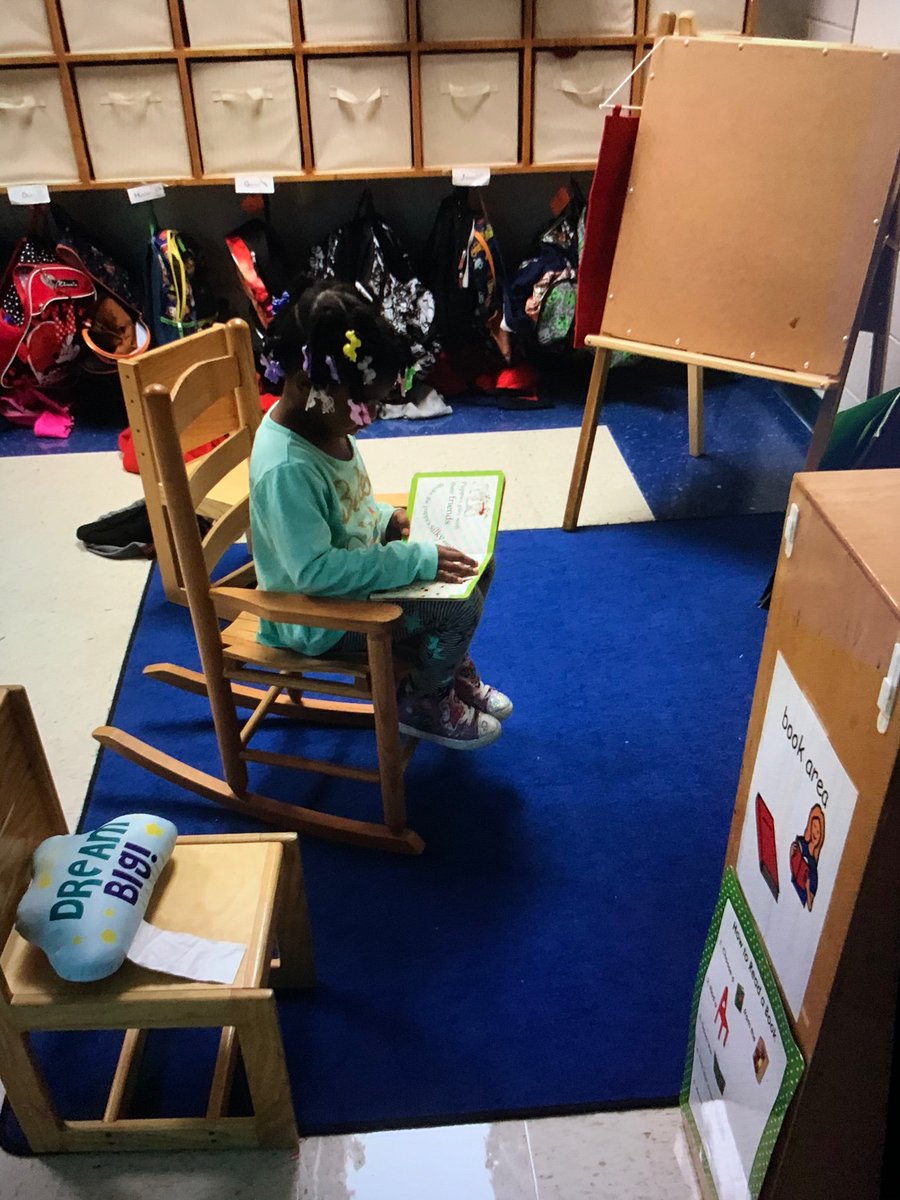 MrsHarness's tweet photo. I am over the moon, beyond excited and so proud to share this picture. Our Pre-K team has worked hard to get our students to fall in love with reading. Today, my student chose to read a book all on her own. @TawnyMWagner @BarbTriplettTX @NISDOHT  #proudteacher #prekreads https://t.co/SkFCYtUsSZ