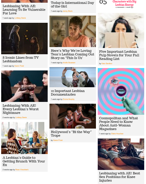 I looked at the bad wlw website and for fun removed all the duplicate articles and recycled content from the landing page Here's what it looks like before: