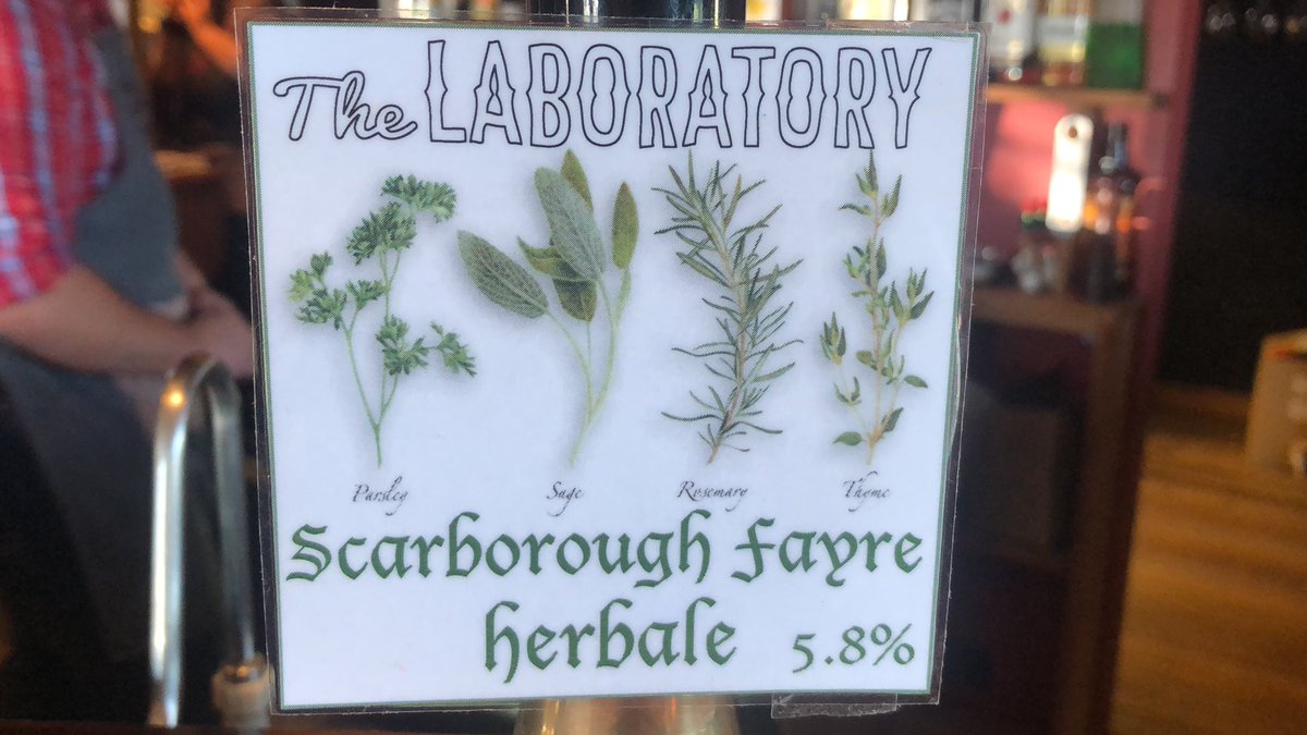Mr C Saunders (@nzdevops) on Twitter photo Scarborough Fayre Herbale, has an amazing taste of #herbs after every   Taste. 10 out 10 never had a #beer like this before. 
thelaboratory.co.nz Scarborough Fayre Herbale, has an amazing taste of #herbs after every   Taste. 10 out 10 never had a #beer like this before. 
thelaboratory.co.nz