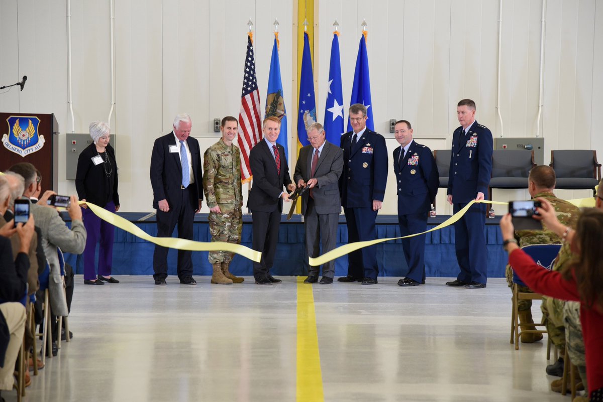 Team_Tinker's tweet photo. Today was a BIG day. We cut the ribbon to the brand new KC-46 maintenance campus - a project that has been years in the making. https://t.co/PAQ641mcR0