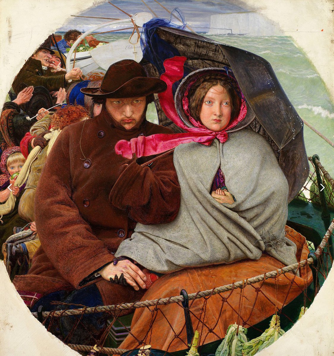 ibboart's tweet photo. ‘The Last of England’ (2001) Sailing rough seas in 2019. ‘The Last of England’ (1855) Ford Madox Brown @FarnonandLake @DanJarvisMP #BrexitCrisis @BarnsleysHour #BorisJohnson @Tate #EuropeanUnion  @OldNo7Barnsley https://t.co/vO6GDfmErw
