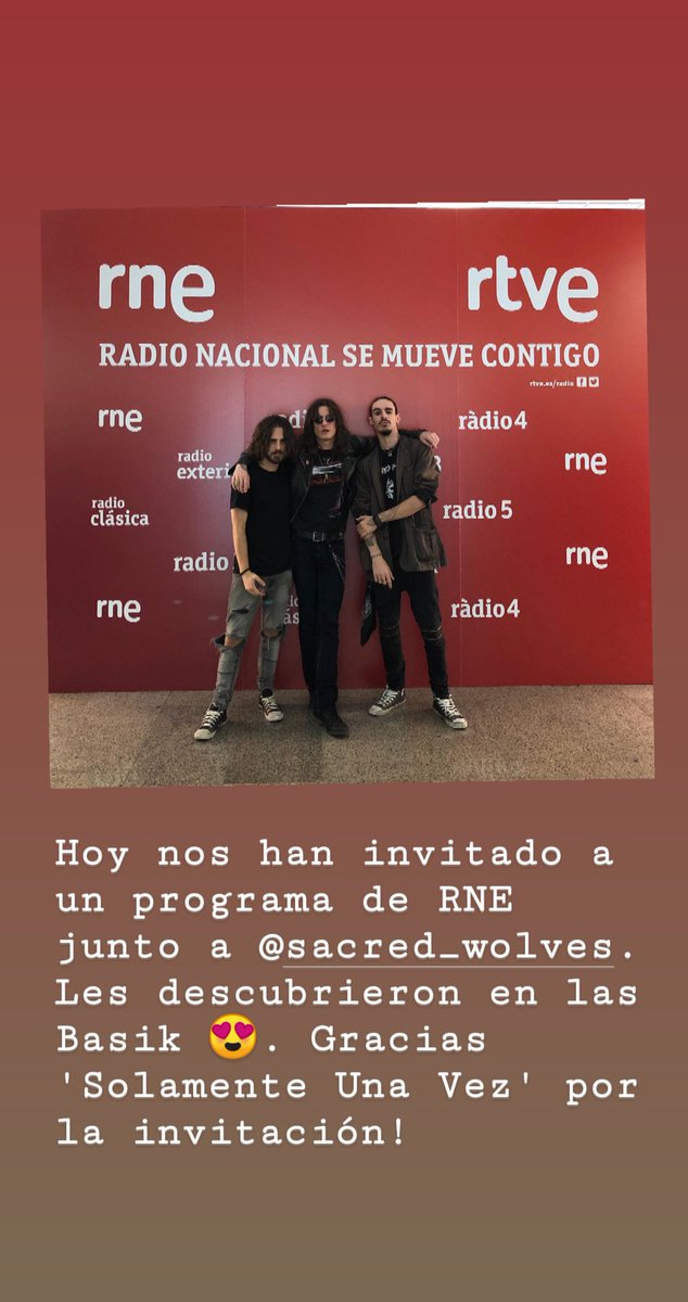 basikmusic_es's tweet photo. Gracias @Solamente_rne!
Nos vemos pronto!
#BasikSessions #SacredWolves #RNE https://t.co/6BqyeWfwMR