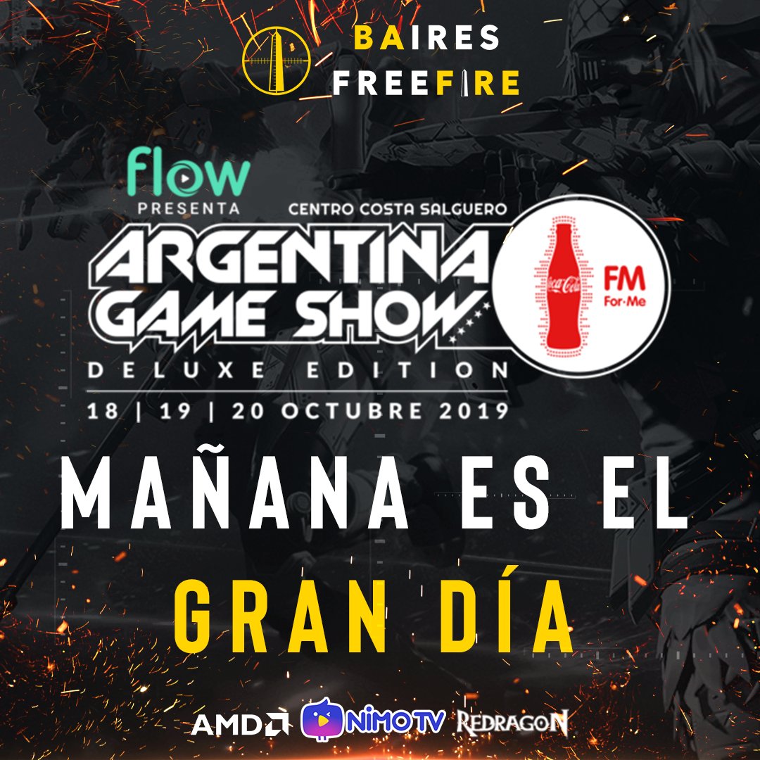 El tiempo se acaba!! Menos de 24 hs para el comienzo de un fin...

No te podes perder de nada a partir de las 12:30 por #NimoTV o en el stand de Garena dentro de la #ArGameShowForMe 🔥🔥

Powered by
<a href="/RedragonAR/">Redragon Argentina</a>
<a href="/NimoTV_Mexico/">NimoTV_Mexico</a>
<a href="/AMD/">AMD</a>