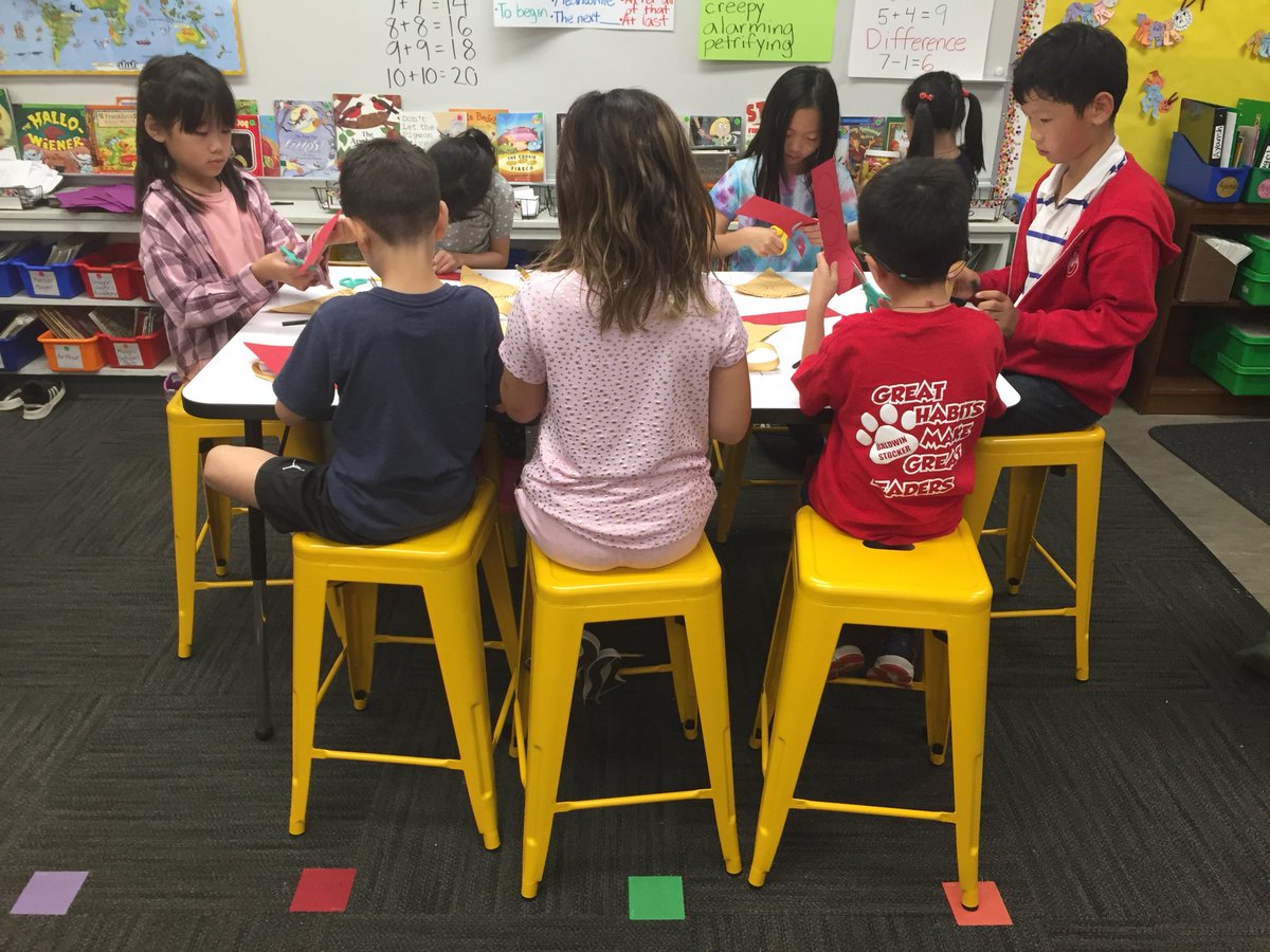 We are loving the newest addition to our #flexibleseating classroom. We have a whiteboard top tall table and new stools!