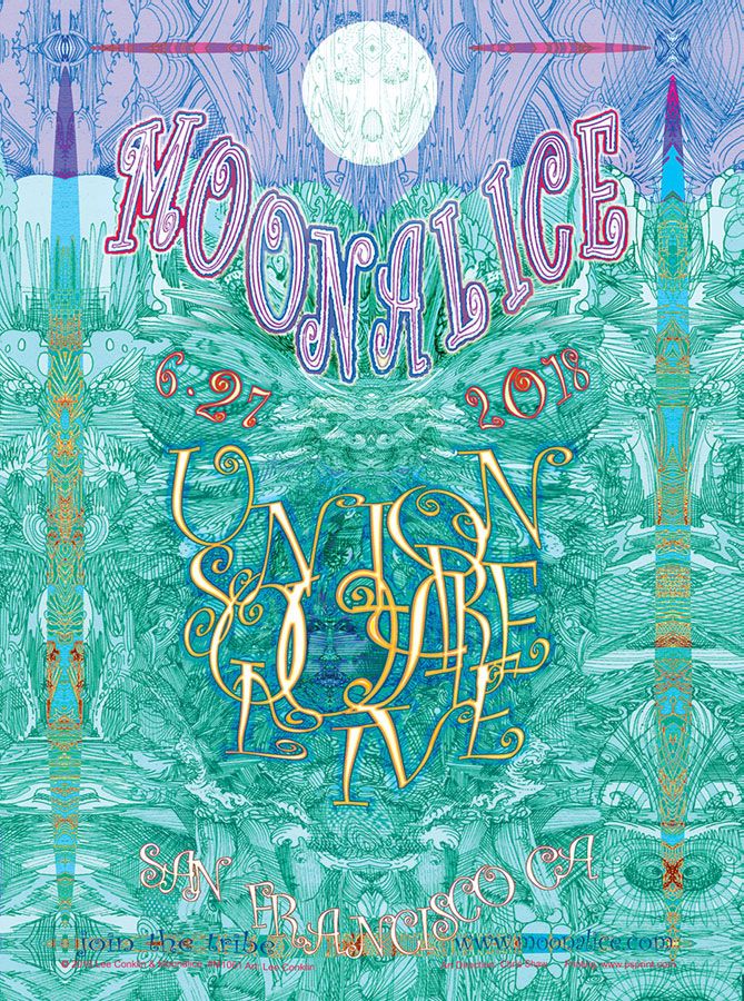 MoonalicePoster's tweet photo. Artist Lee Conklin will be attending @TRPSorg Festival of Rock Posters on Saturday, October 19, 2019 at Hall of Flowers in Golden Gate Park. Lee has 28 posters in the @Moonalice series including one from this year. https://t.co/dw2993CSCL #FORP2019 #LeeConklin https://t.co/o09KQKXhdb