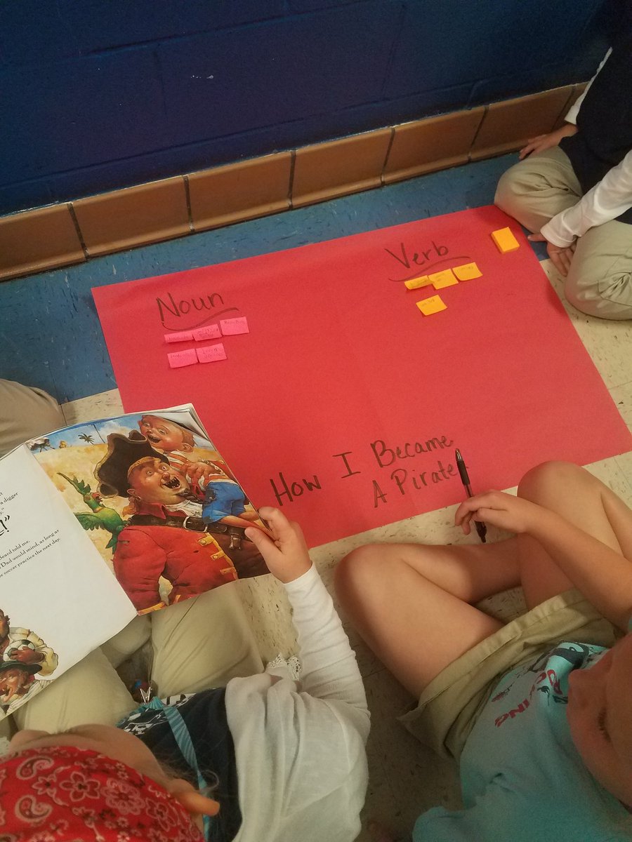 AnnaFree601's tweet photo. My team teacher is amazing! They found ALL the nouns and verbs in our pirate books! https://t.co/ETcG9fLtDc
