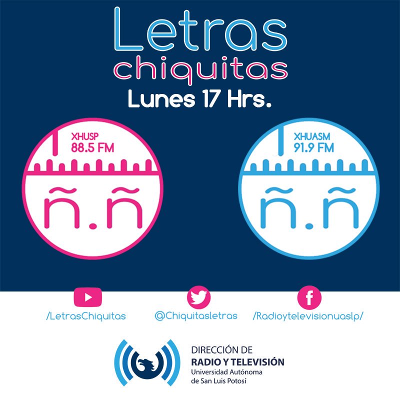 ChiquitasLetras's tweet image. Ya llega el nuevo #Episodiochiquito de #LetrasChiquitas a través de los canales de la @DRTVUASLP 88.5 FM en #SanLuisPotosí y 91.9 FM en #Matehuala a través de #RadioUniversidadUASLP 

Llegan los #Monstruos con recomendaciones de @OceanoTravesia @OceanoMexico y @SMMexicoOficial