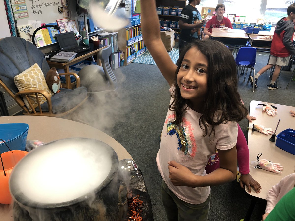 jennstrick71's tweet photo. @ToolenTweets  We had so much fun during Fun Friday today making our Witches candy hands and playing with a witches cauldron.  The kids loved learning about dry ice. https://t.co/vtLANdnAZy