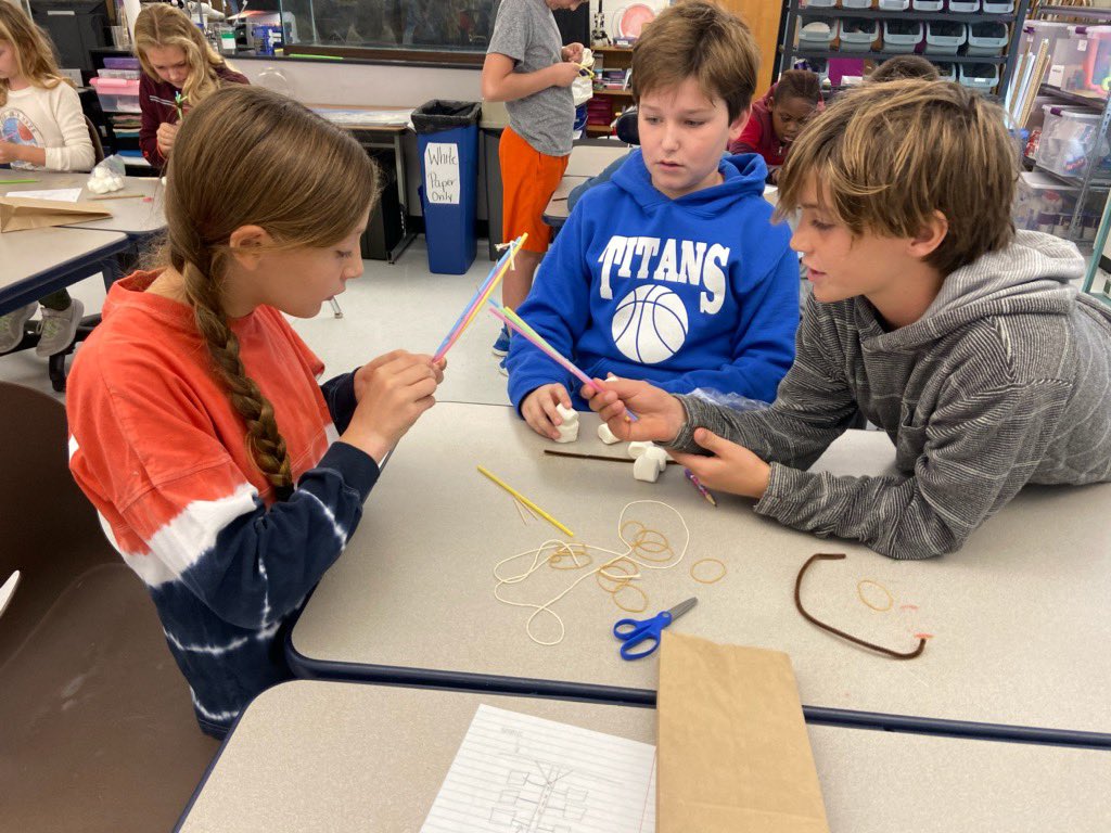 sea_girt's tweet photo. #marshmallow suspension challenge #STEM #handsonlearning #figurethingsout #sges #teamwork https://t.co/wezhciTE7v