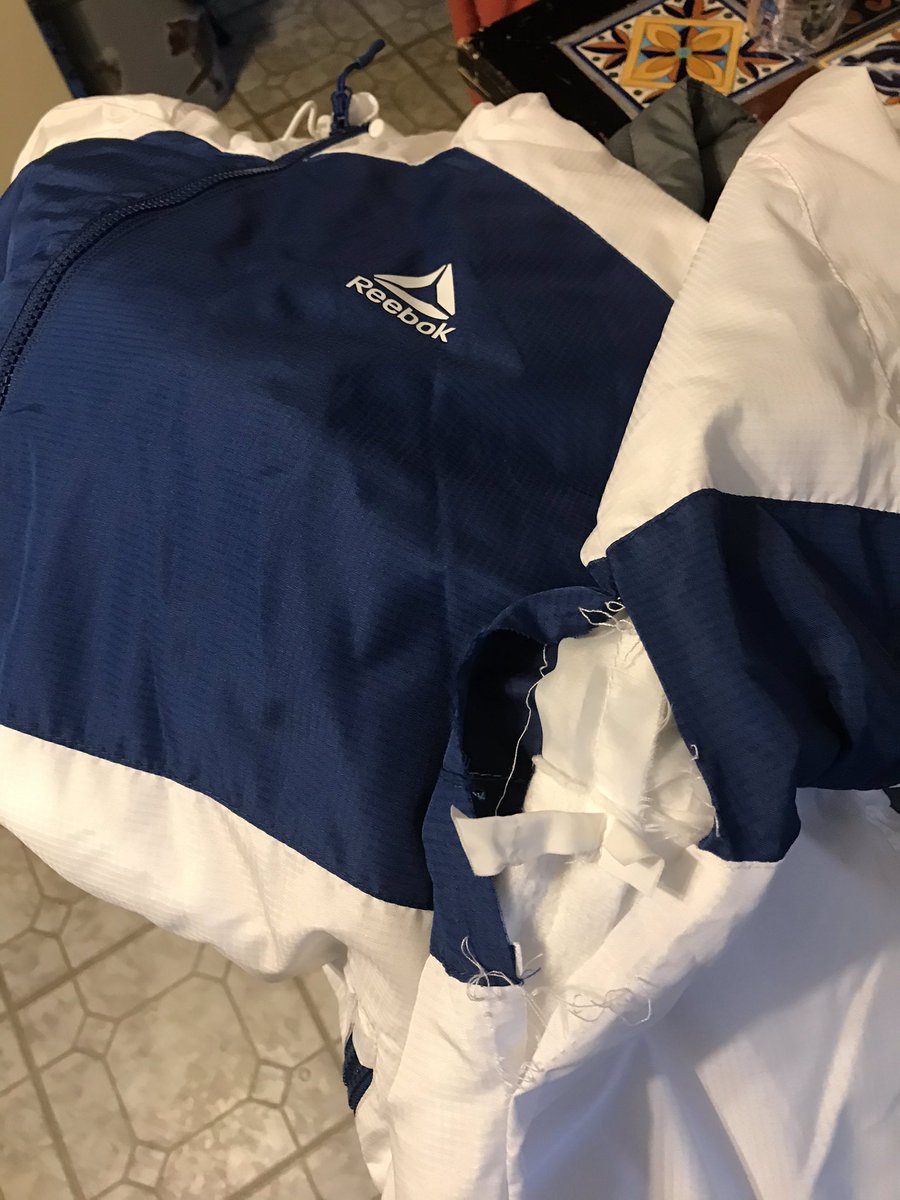 aliflewelling's tweet photo. @Reebok got this coat as a birthday gift for my fiancé. He wore it one time and it ripped in the armpit - disappointing. Anything you can do help? https://t.co/hFJh6BpzZH