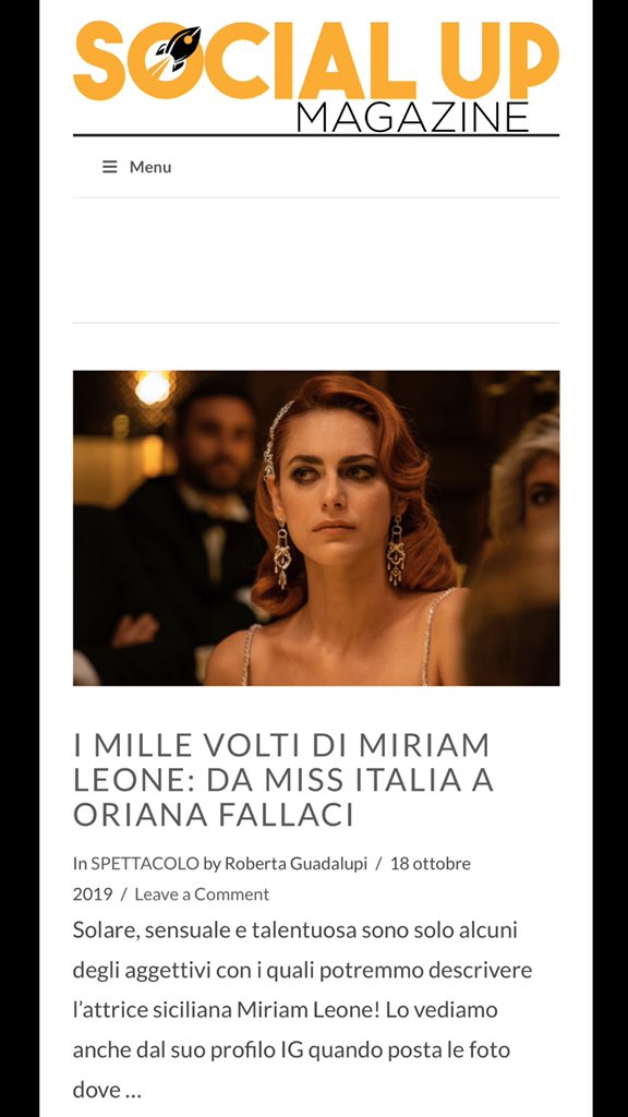 roberta_guada's tweet photo. Sul sito socialup è uscito un articolo su Miriam Leone.
Ecco il link https://t.co/DnoihaQGu1 #miriamleone #socialup #magazine #news https://t.co/dbvZ1PotOx