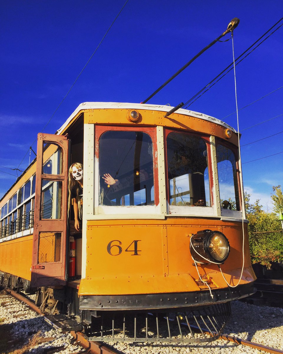 OhioRailway's tweet photo. Ghost Trolley is on! We’ll be here until 8 PM, join us for spooky fun! Tickets available through the link on our Facebook page & website, as well as at the door.
#ohiorailwaymuseum #onlyinworthington #railroad #railroadmuseum #interurban #ops64 #halloween #ghosttrolley https://t.co/Bswu3h1pSf