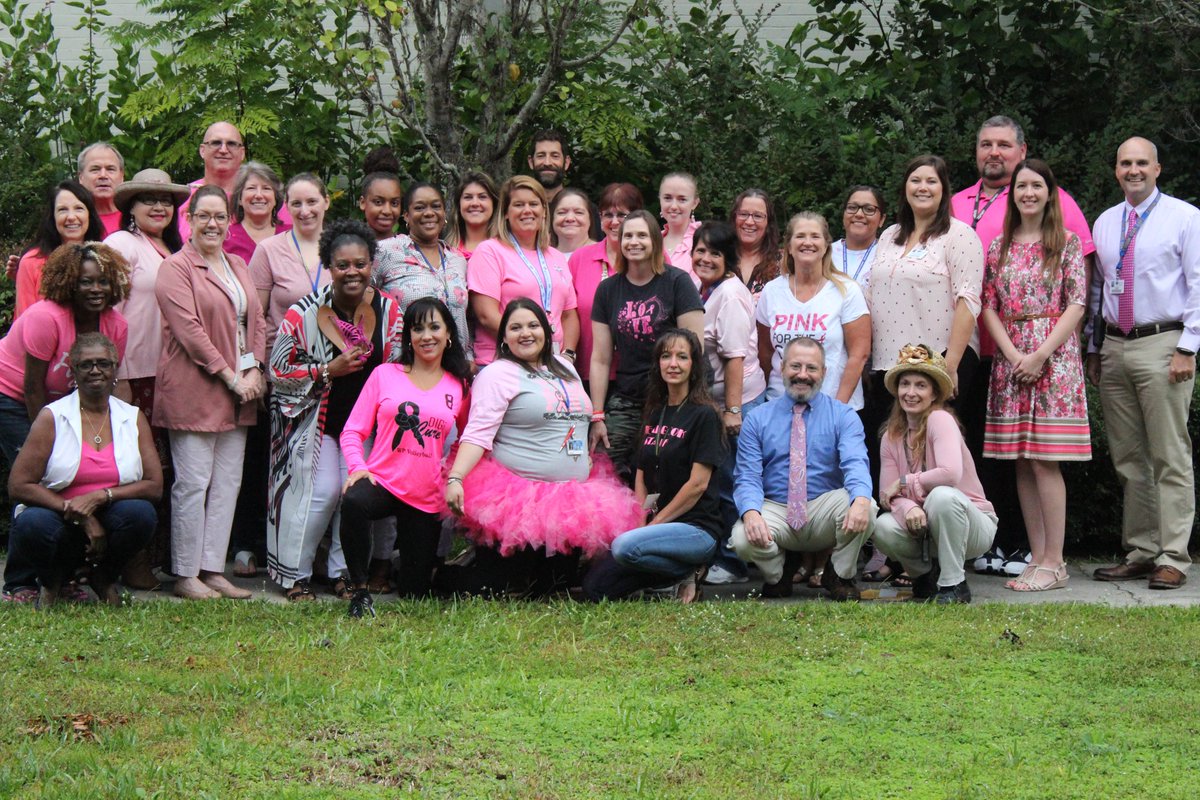 LWMS_HOSA's tweet photo. HOSA: Future Health Professionals demonstrating empathy &amp; awareness w/ a 'PINK OUT'  for breast cancer awareness month. Thanks to all of our staff members for showing our Lakeside Pride.
@LakeWeirMiddle #LakesidePride https://t.co/RKulrUIEJp