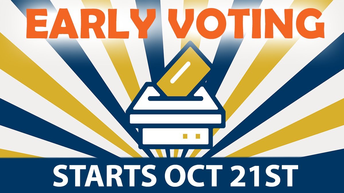 HoustonTX's tweet photo. Early voting starts tomorrow &amp; polls will be open 7am-7pm until Nov. 1. Avoid the rush of election day &amp; vote early!

🗳️Check out your sample ballot at https://t.co/0AO5Y1uoeW
🗳️Text VOTE to 833-937-0700 to find a location

#voteYOURway #HarrisVotes https://t.co/wePBAaH8BD