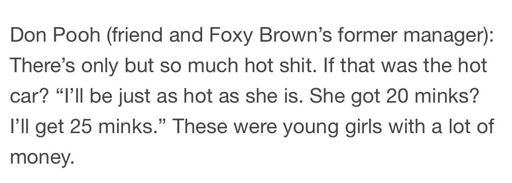 Many of their friends/peers noticed that their was tension between the two. Foxy’s manager felt they were both constantly trying to outdo each other, however they weren’t full on beefing.....yet