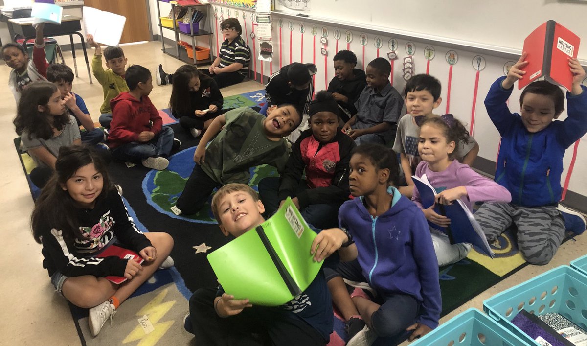 Ms_SchroederPV3's tweet photo. We did celebratory writing for completing our unit today during writing! Some friends were brave enough to share with their peers! https://t.co/3guuXxifv4