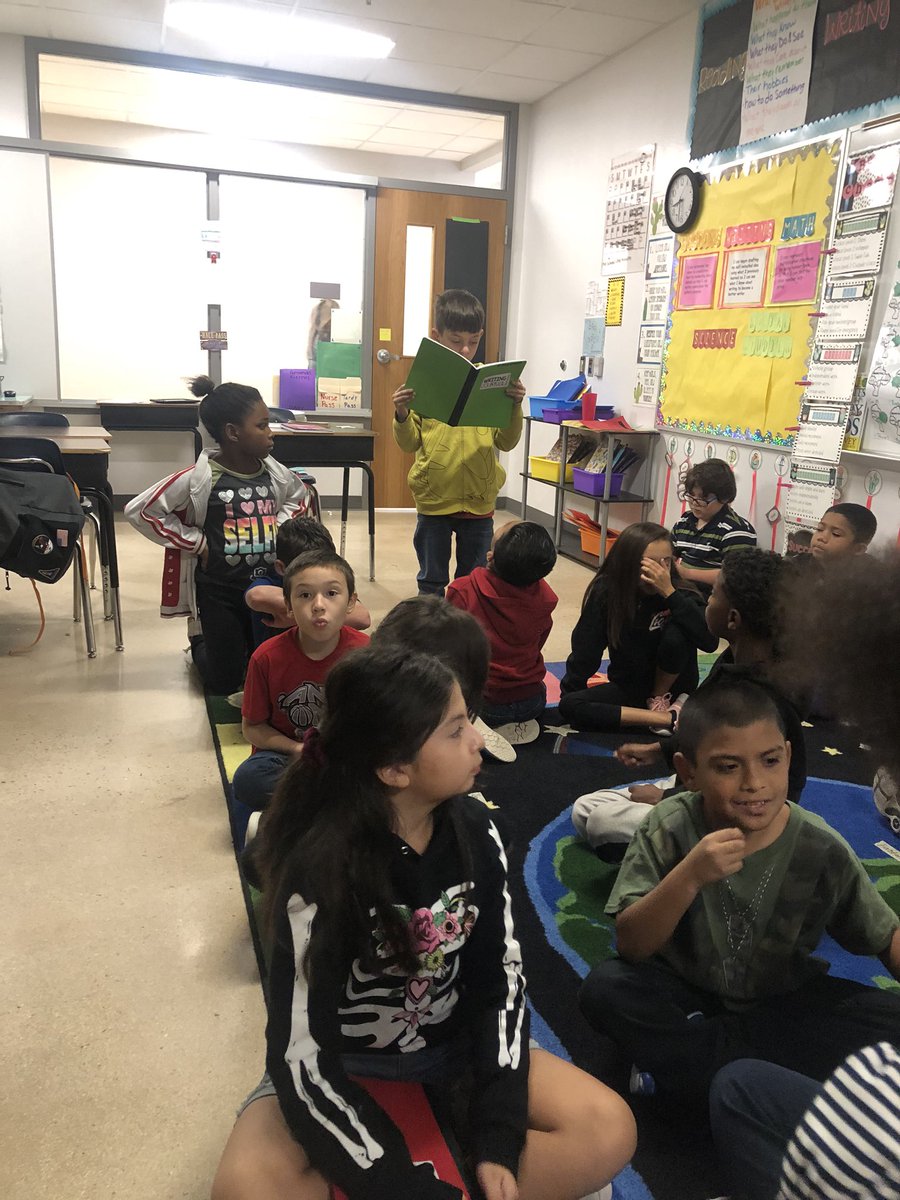 Ms_SchroederPV3's tweet photo. We did celebratory writing for completing our unit today during writing! Some friends were brave enough to share with their peers! https://t.co/3guuXxifv4
