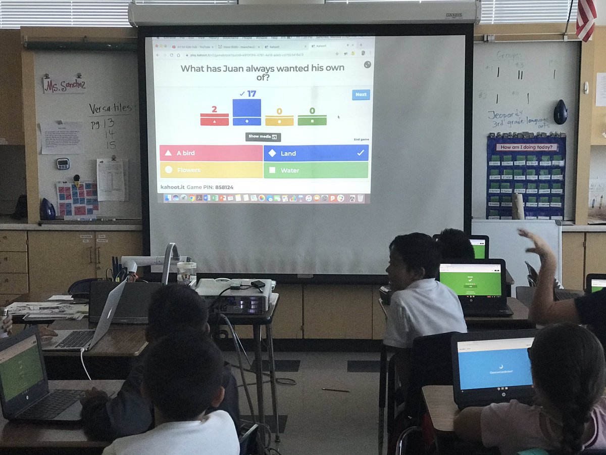 Tech Friday. 5th grade couldn’t wait to use our new 21st Century Innovation Lab (iLab ) and 3rd grade is using Kahoot! to review Comprehension