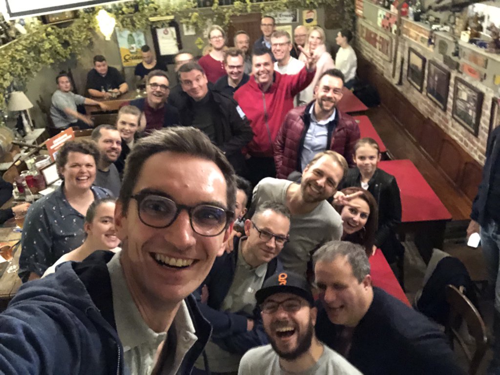 eliostruyf's tweet image. We had an amazing time with beer and 🍟! Now a good night of rest and  #SPSBE can begin.