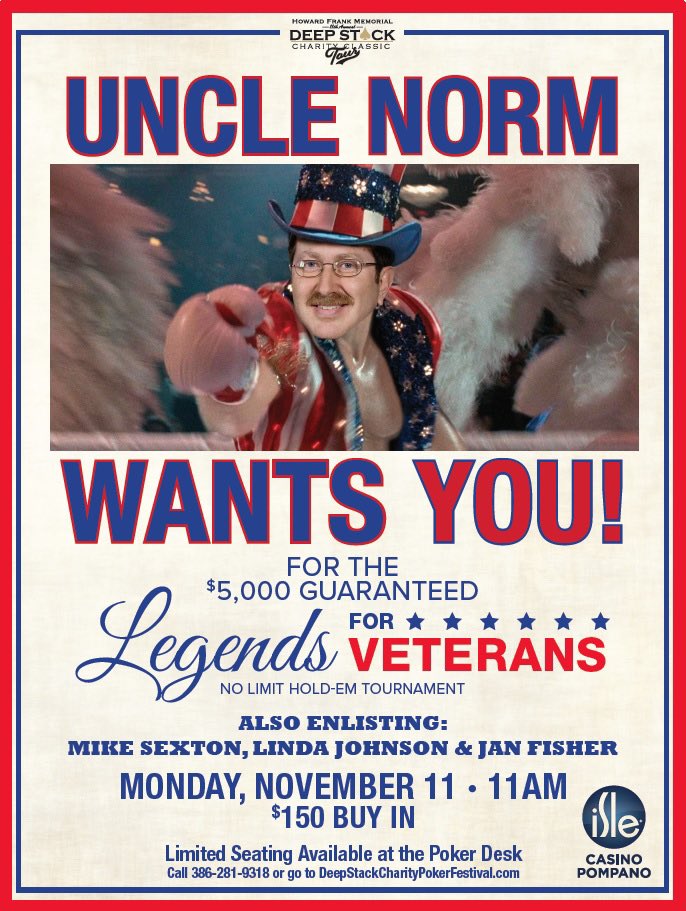 uniden32's tweet photo. #DeepstackCharityClassic $150 Buy-in | $5k GTD featuring Uncle Norm and friends @FirstLadyPoker @Jan_Fisher @Mike_partypoker and @NormanChad https://t.co/l8lHdxOVTJ
