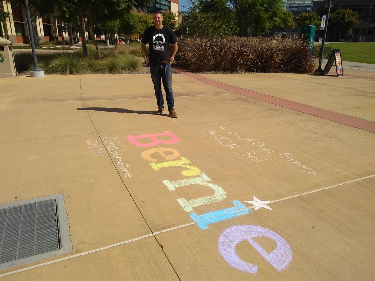 ChalkBernieToMe's tweet photo. Chalk 7 at Miramar College in San Diego. https://t.co/Yp7U5h29LD