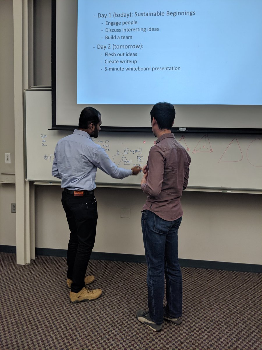 priyald17's tweet image. So many project ideas brewing at day 1 of the Collaborathon at the #CompSust Doctoral Consortium!