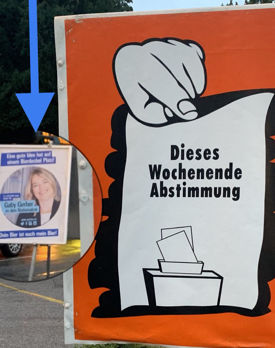 GabyGerber's tweet photo. Am #Bahnhof #Rheinfelden für euch gesehen. Kleiner Reminder für alle, die die den Umschlag noch zu Hause haben. #nationalratswahlen2019 #gabygerber #liste3wählen https://t.co/IOYKpunZRH