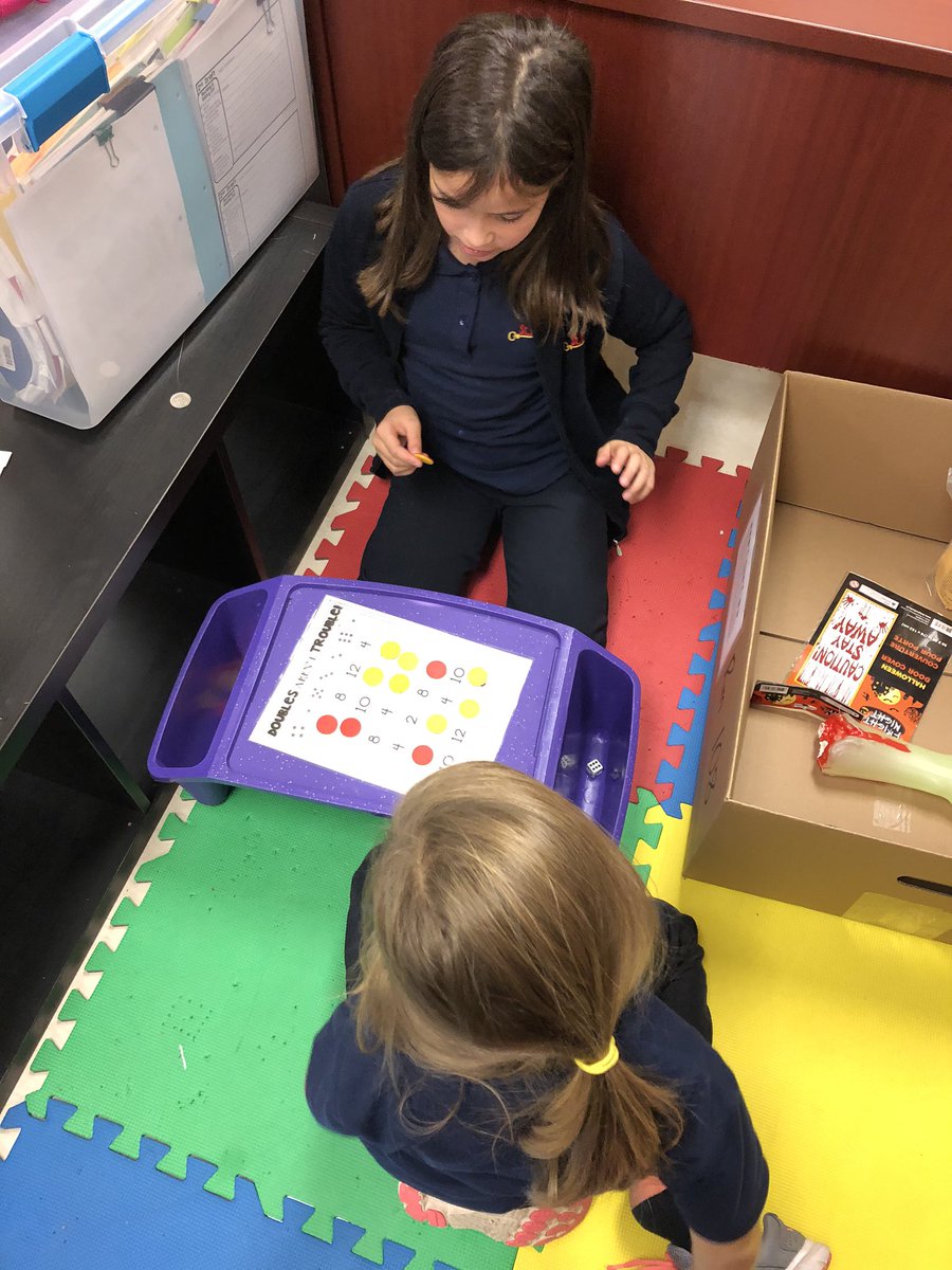 Miss_HAnderson's tweet image. Today we were working on our Double Facts knowledge through a new game - “Doubles Aren’t Trouble”. #partnerwork #doubleit #learningthroughgames #math @stpetersmilton @HCDSB