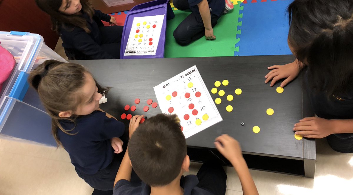 Miss_HAnderson's tweet image. Today we were working on our Double Facts knowledge through a new game - “Doubles Aren’t Trouble”. #partnerwork #doubleit #learningthroughgames #math @stpetersmilton @HCDSB