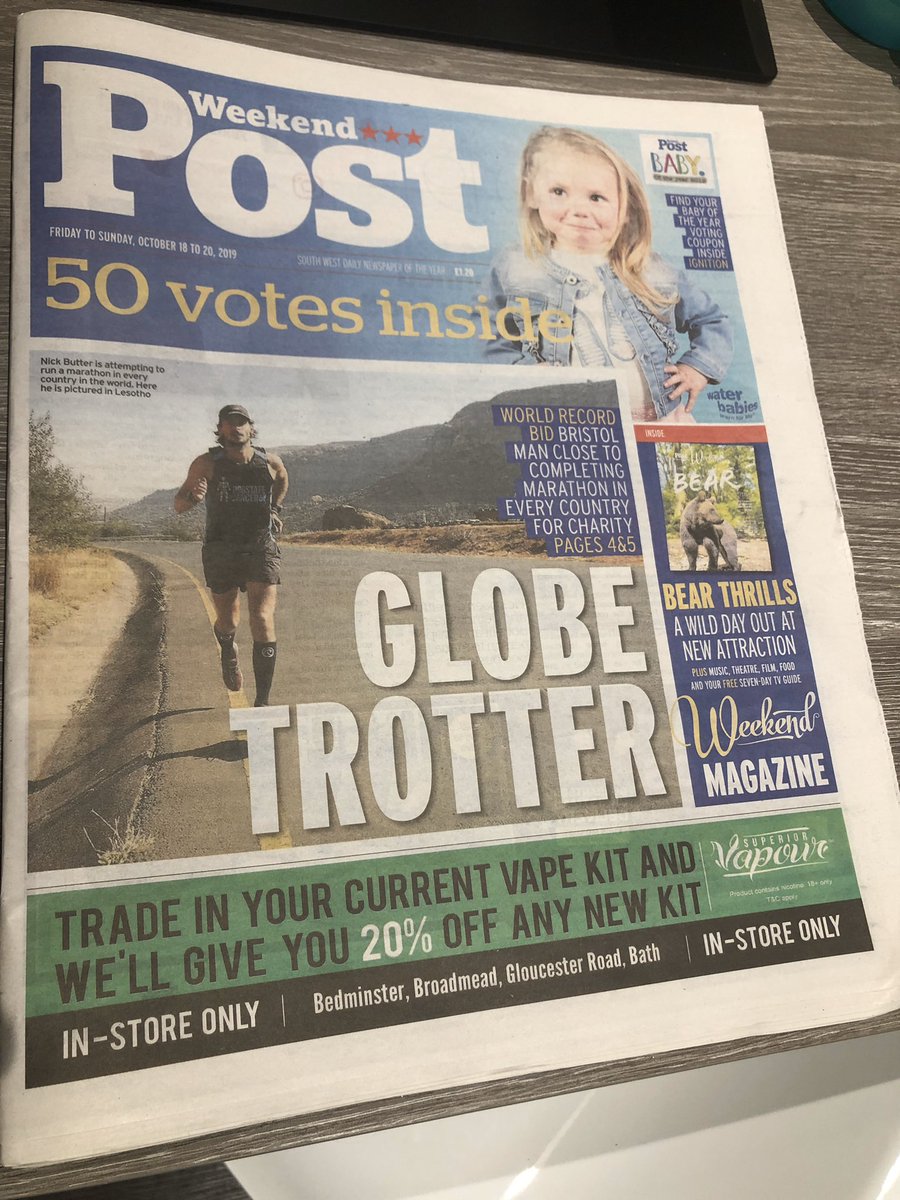 Thank you <a href="/BristolLive/">Bristol Live</a> for giving me the front page in this edition of the weekend post!