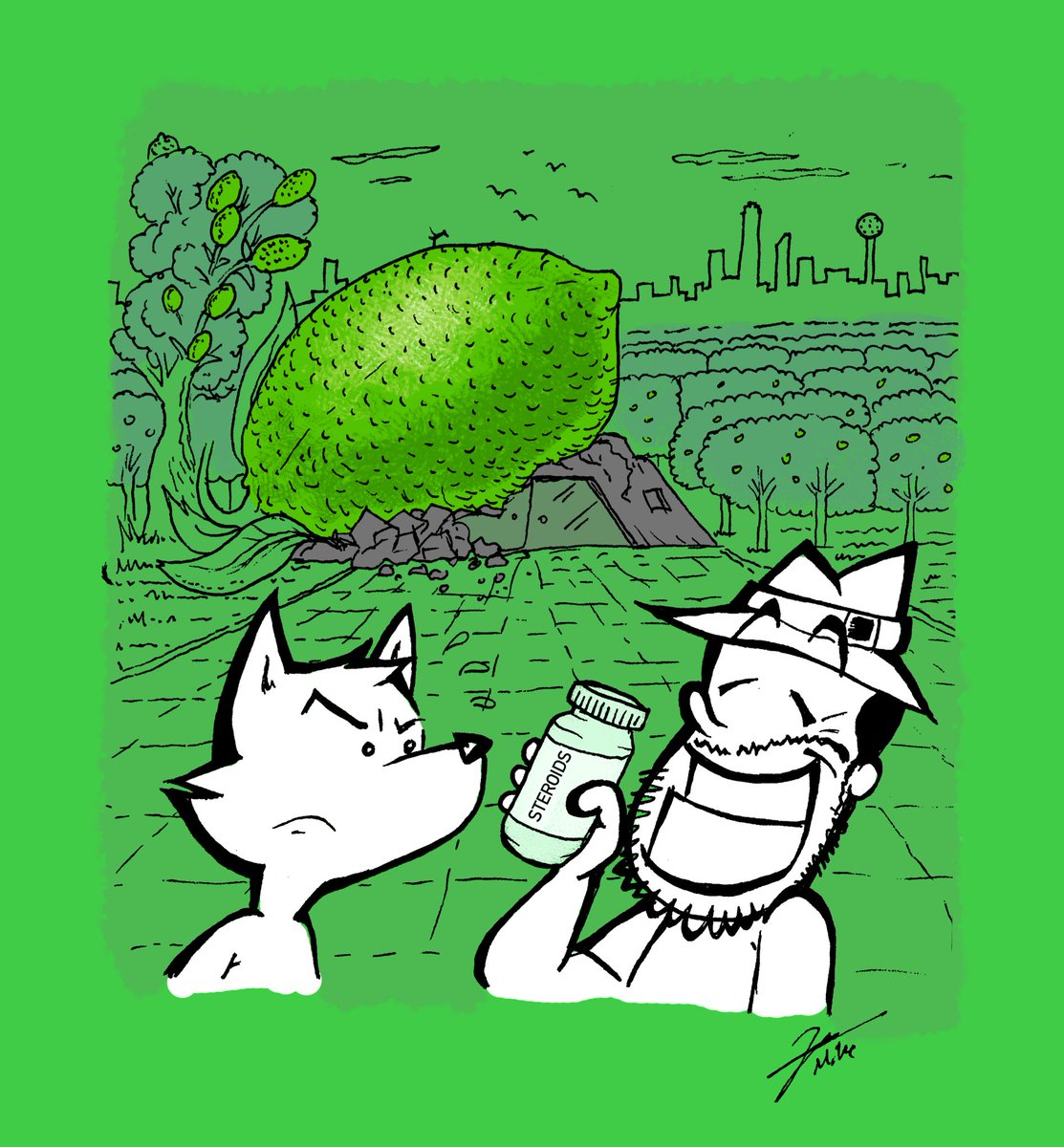 mikeink74's tweet photo. @inktober DAY 14: “OVERGROWN”...One day, the limes outside Rusty and Mike’s bunker house where not growing as big as they wanted, until Mike bought steroids... 🤷🏻‍♂️🐶
#inktober #inktober2019 #ink #inkart #art #artsy #artist #artofvisuals #dogs #dogsrule #draw #sketch #doodles https://t.co/LRNXQ0O8hn