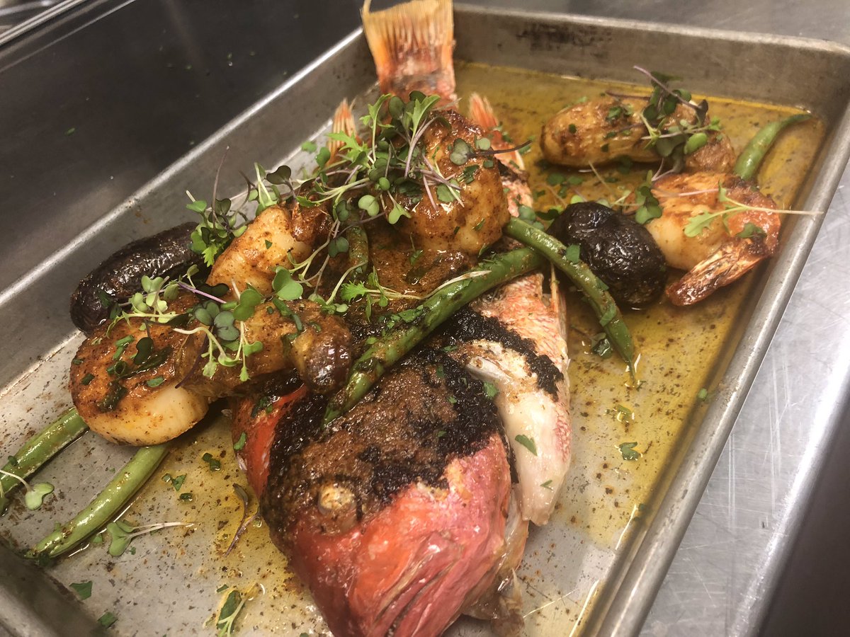 dish_room's tweet photo. Friday night dinner special. Cajun red snapper. #fridaynight #cajun #snapper #dishroom #burlingtoncolo https://t.co/Y9oTRdTUAq