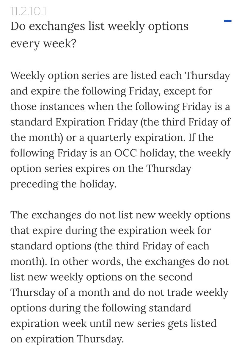 ArtemisX23's tweet image. Things Every Trader Should Know About:

Pic below is to show the day of the week/month options expire

I just found the OIC site through one of the links in the posts☝🏼I’ll be using it for future reference @Investopedia 

#TraderKnowledge $ES_F $MES_F

optionseducation.org