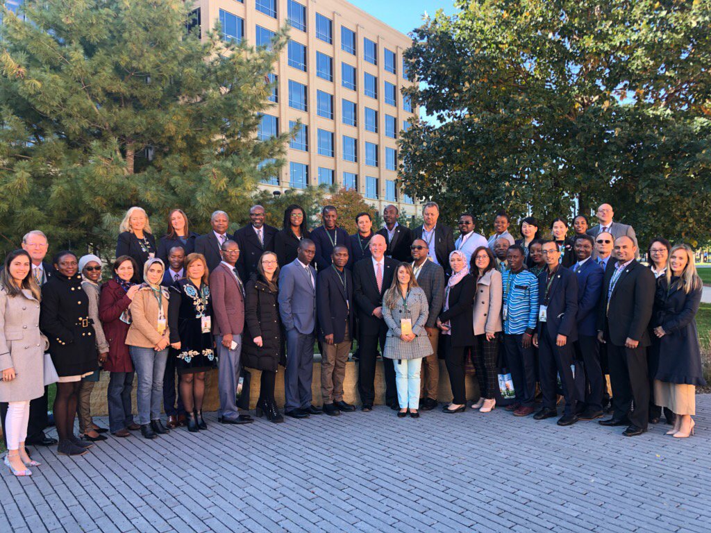 USDAForeignAg's tweet photo. At 2019 Borlaug Dialogue this wk in #DesMoines, FAS Admin Ken Isley had the honor of hosting talented USDA #Borlaug Fellows from across the🌍. @USDA’s Borlaug Fellowship Program honors Dr. Norman Borlaug by providing training &amp; research opportunities to advance food security. https://t.co/2y2STygUF9