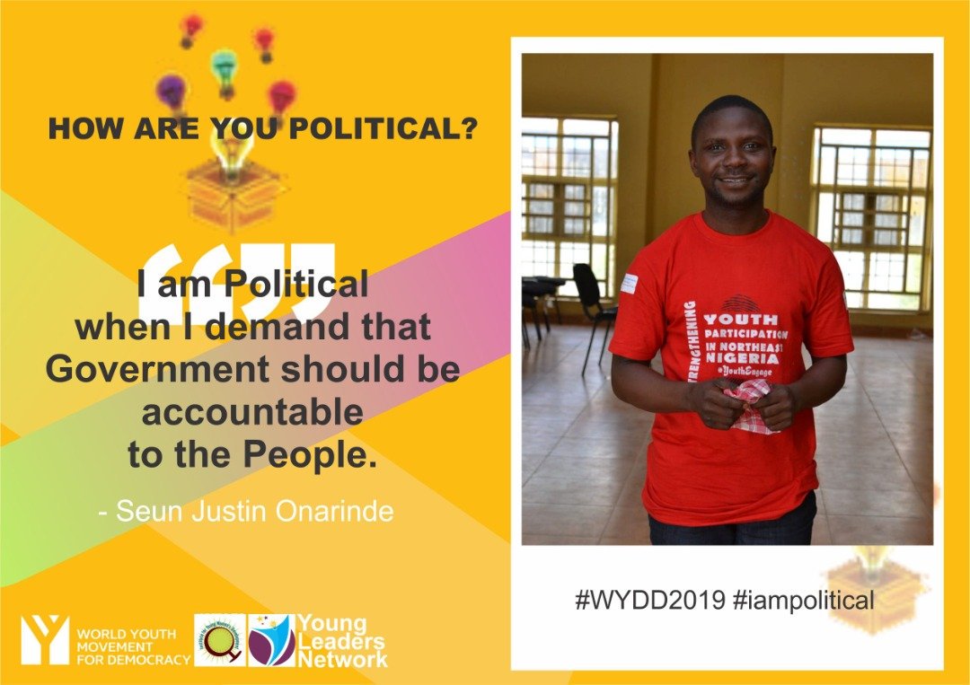 SeunJustin's tweet photo. In Democracy, power belongs to the people.
Citizens must be taught again and again that power rests upon them and trained to demand accountability from those delegated with authority. To live is to participate. 
#Iampolitical
#WYDD2019
@YoungLeadersN https://t.co/BuJJhNPpCr