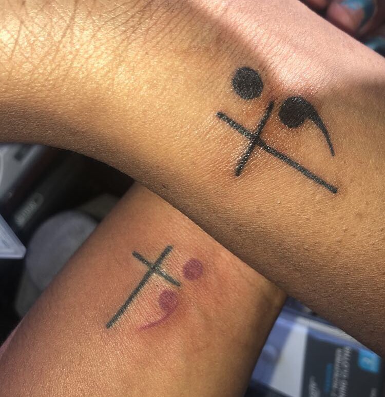 Tattoo uploaded by Katie Stoffer  A lot of people get semicolon tattoos  but I really think mine is unique Its just a simple reminded to smile  depression SemiColon smile beforeaftertattoo beforeandafter 